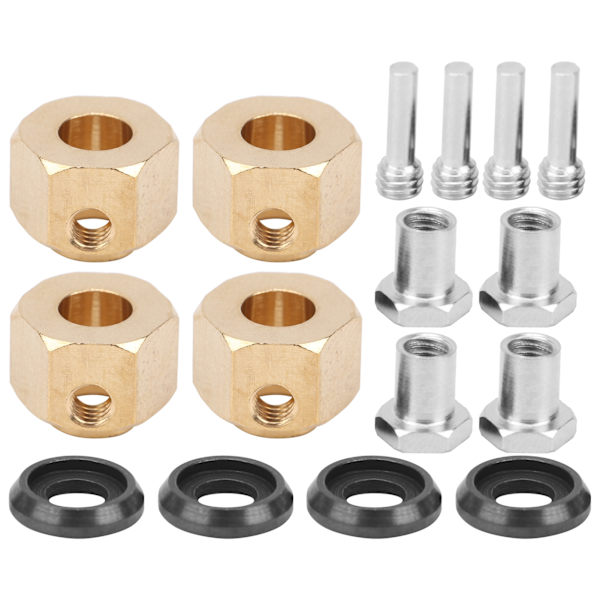 4 kpl messinkinen yhdistäjäpyörän napaheksasovitin sopii TRX4 TRX6 1/10 RC-automalliin 10 mm