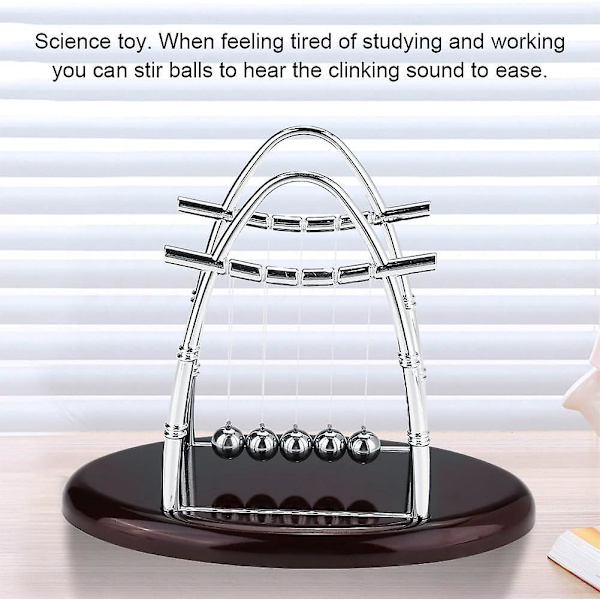 Newton's Cradle Steel Balance Balls Physics Science Desk Lelu 27 x 22cm