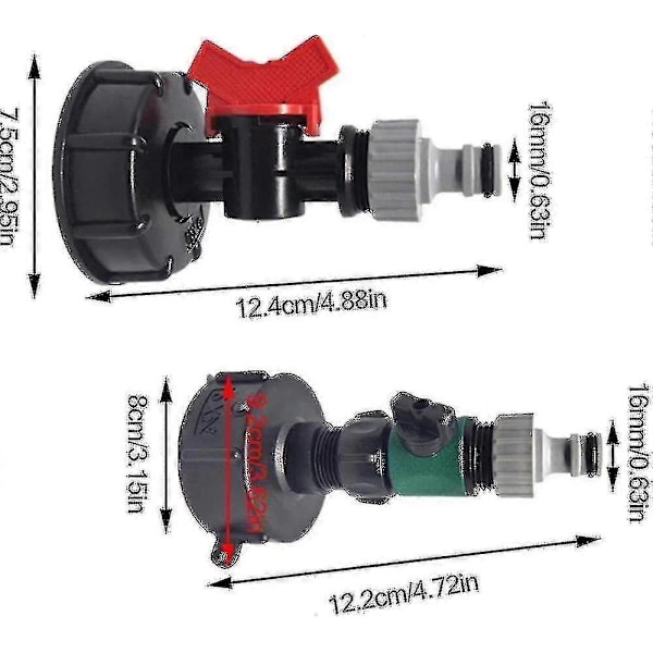 IBC Tank Kranadapter-S60x6 Ibc Vattentank 1000l Ton Hink Omkopplare Anslutning Trädgårdsslang Anslutning (endast kran ZD BB2