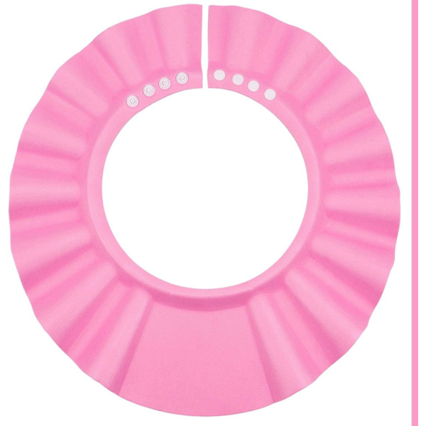 Rosa justerbar badehette for barn med klips for alderen 0-9 år