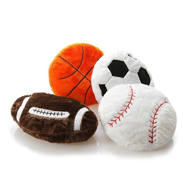 Ball Plysjleketøyball Plysjpute Slitesterk Fotball/baseball/basketball Kosedyr, gave til barn gutt baby grå fotballvinter