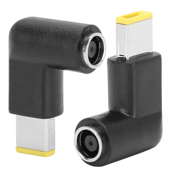 2 stk. strømadapterstik albue DC7.9 x 5.5 mm firkantet stik sort pc-tilbehør til ThinkPad
