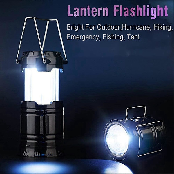 Bärbar LED Campinglykta - Ultraljus USB Uppladdningsbar Soldriven Batteridriven Lykta Ficklampa, för Camping, Vandring, Skjul Vid Strömavbrott