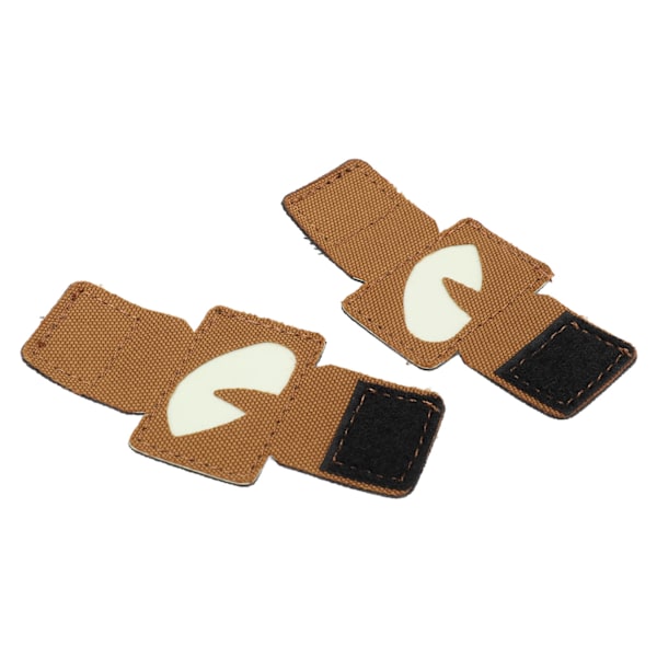 2 stk. katteøyepatch reflekterende borrelåsdesign lerret lysende katteøyepatch for hatter uniform ryggsekk utendørsaktiviteter nattturer khaki