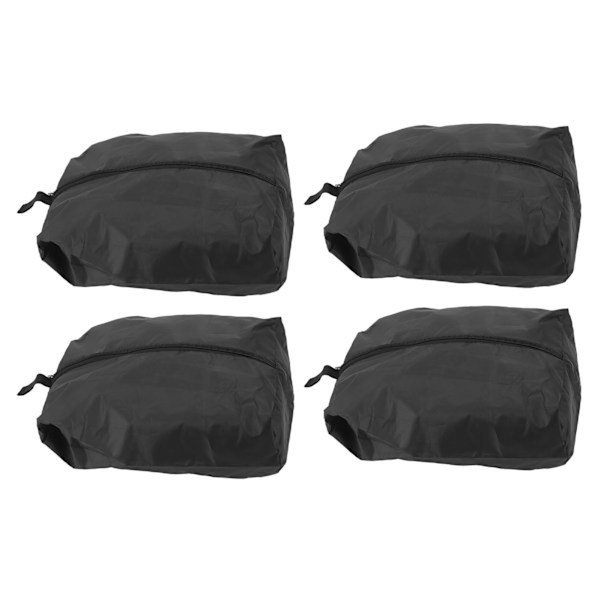 4 stk. Rejsetøjsposer Stor Kapacitet Vandtæt Sort Rejsetøj Opbevaringspose med Lynlås til Hjem Rejse Fitnesscenter 43x23CM