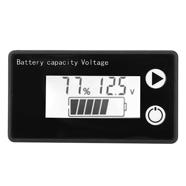 LCD 12V batterikapasitetsindikator Tester Litiumbatteri Universal Digital Display Voltmeter (10-100V hvit alarm)