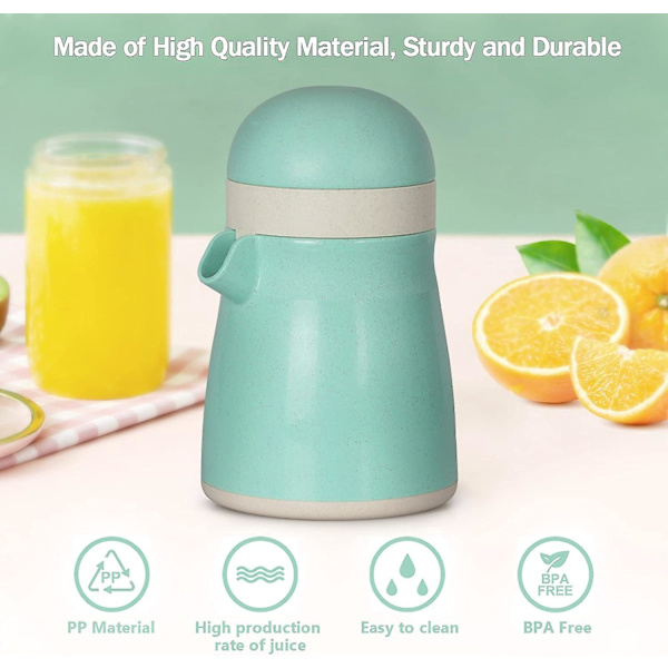Biologiskt nedbrytbar vete-halm citrusjuicer - BPA-fri manuell pressare för apelsiner och citroner