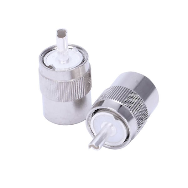 10 stk. Konnektor UHF han PL259 stik lodde RG8 RG213 LMR400 7D-FB kabel sølv