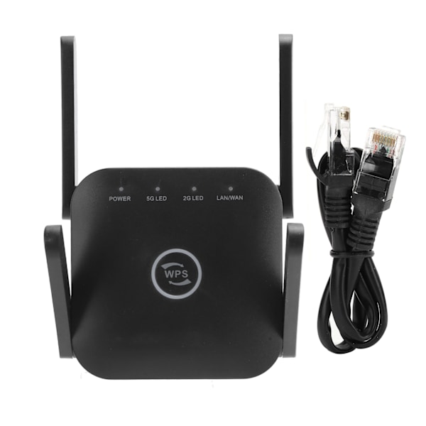 Langaton Wifi-toistin Signaalinvahvistin Kantamanlaajennin Tietokoneen tarvikkeet AC 110-240V Musta EU-pistoke