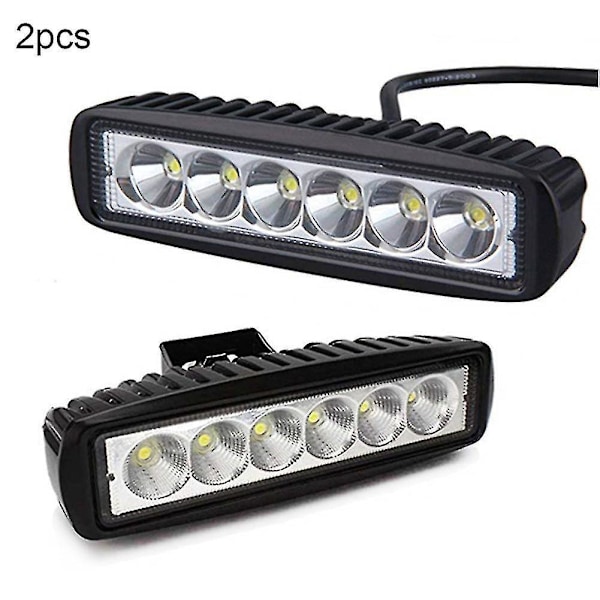 Vanntett 12V Båt Marine LED Flomlys Bar - 2stk, Hvit, for Pontong Fiskebil SUV Off-road