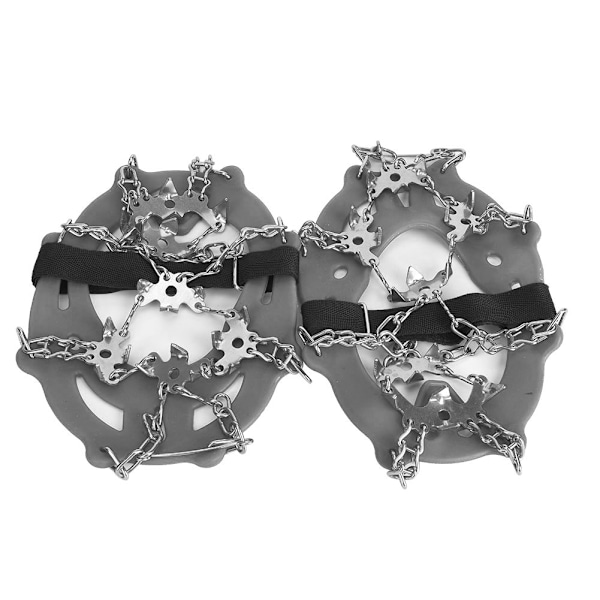 1 par universelle 19 tænder Anti Slip Ice Cleat Sko Greb Spikes Klamper Crampons til Vandring Klatringgrå