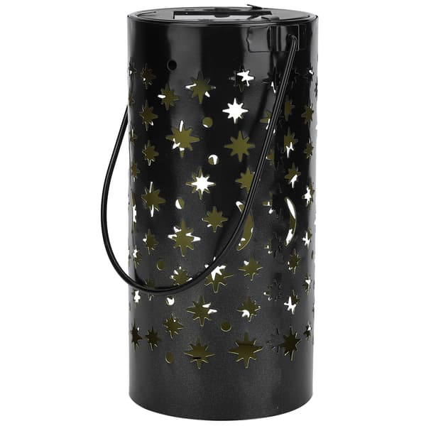 Udendørs Have Terrasse Jern Hul LED Solcellelampe Vandtæt Landskabslys (Stjerne Måne Lys)