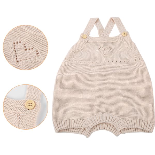 Babykläder Nyfödd Baby Romper Stickad Overall Ärmlös En Delad OutfitRosa 90cm (18‑24Månad)