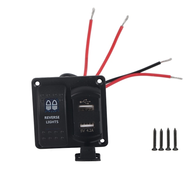 12/24V vippekontaktpanel 2 USB-oplader med digitalt voltmeter til bil RV marinebåd bus