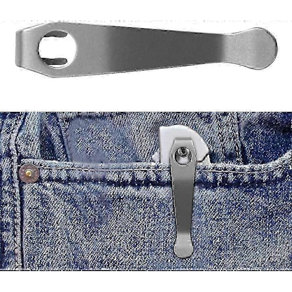 Titanium Alloy 3-hullers Lommeklips Bærbar DIY Taskeklips Foldekniv (Stenvasket)