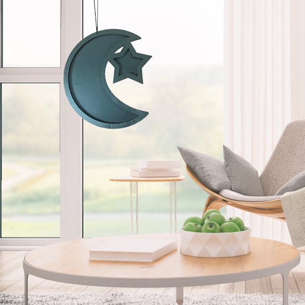Eid Ramadan serveringsbrett med måne og stjerne rustikk tre halvmånefestmat serveringsbordstativ displayholder festivaldekor