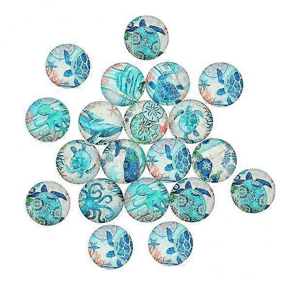 4 x 20 stycken Glas Havsfisk Flatback Scrapbooking Kupol för Hantverkstillbehör