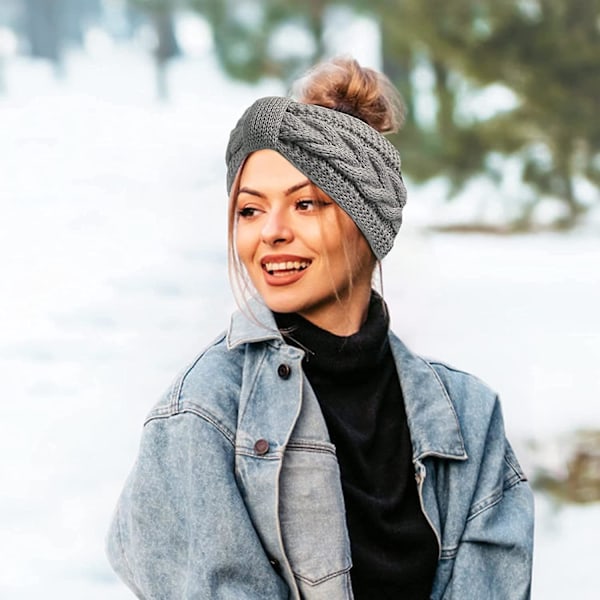 4-pak Kvinder Vinter Pandebånd Fuzzy Fleece Foret Ørevarmere