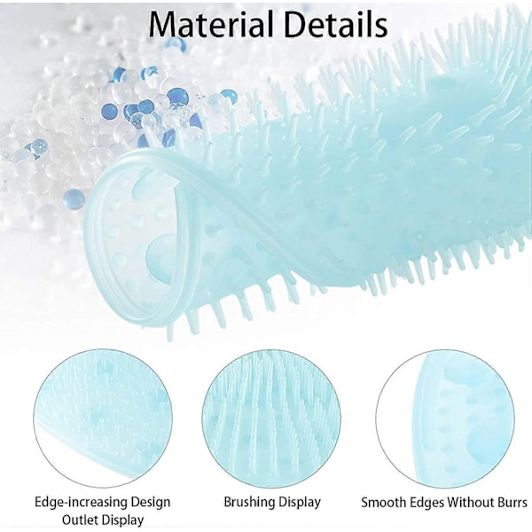 Fotborste för dusch, Fotrengöring Silikon Ryggrengörare med Halkfri Sugkopp, Diameter 31cm, För Hudvård Blodcirkulation Exfoliering, Blå
