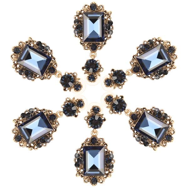 3 par øreringe diamant smaragd dingle retro legering mode øredekoration smykker blå