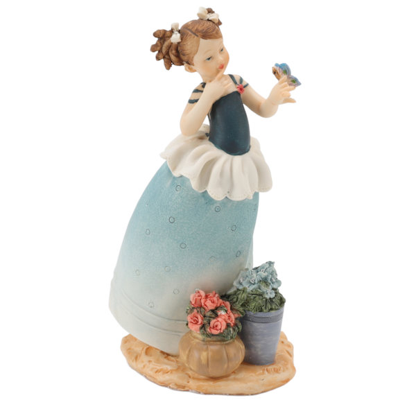 Victorian Girl Resin Ornament - Utsøkt søt stabil skrivebordsdekor i harpiks for hjemmedekorasjon
