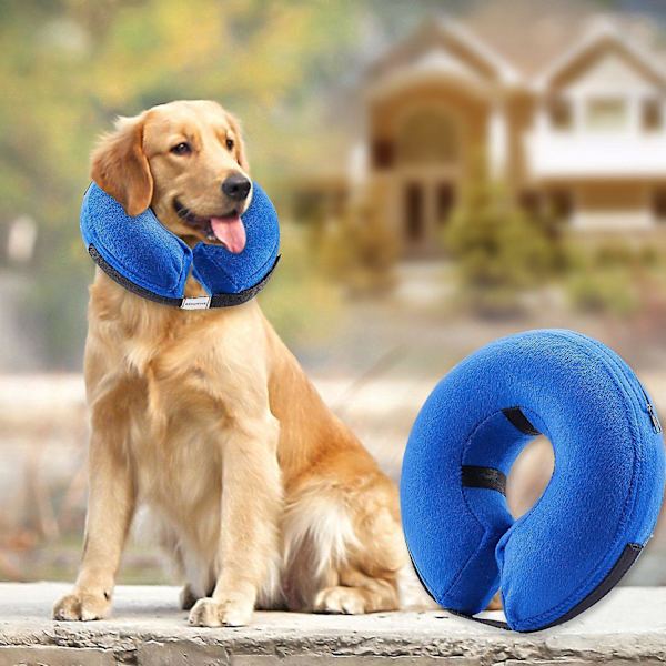 Oppustelig Genopretningskrave til Hunde - Behagelig Beskyttende Kegle til Alle Størrelser - Efter Operation - Bidforebyggelse