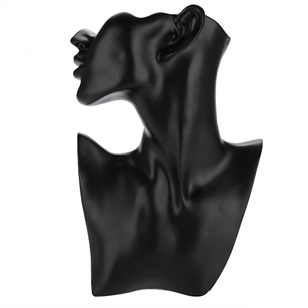 Halskæde Ørering Holder Mannequin Hoved Bust Stand Model Shop Smykker Display Rack Sort