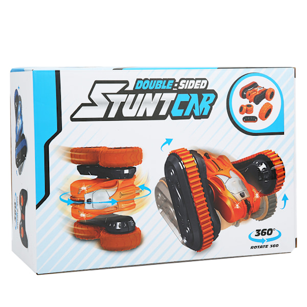 2-i-1 Dubbelsidig 2,4G Fjärrkontroll Stuntbil Modell 360 Grader Rull RC Bil Leksak Orange
