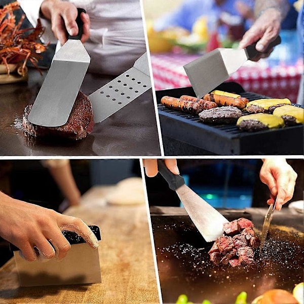 Stekspade i rostfritt stål för stekning, pizzaskrapa, grillspade, köksredskap