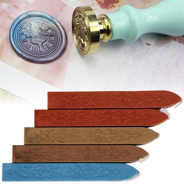 5 stk forseglingsvoks 5 farver forseglingsstemplingsvoks med væg til flere formål 91 x 11,5 x 11,5 mm