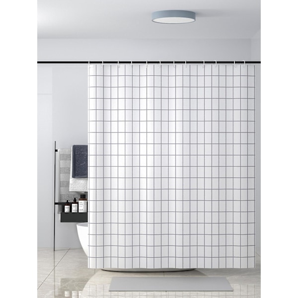 1 stk. Hurtigtørrende bruseforhæng, vandtæt polyester bruseforhæng, badeværelsesforhæng 180 x 180 cm