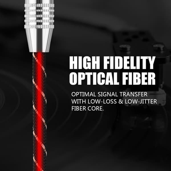 Toslink til Mini Jack 3.5mm Optisk Fiber Digital Lydkabel SPDIF Guldbelagt Stik 2m 2m