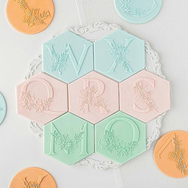 Fondantstämpel Non-Stick Lätt att Ta Ur Akrylbokstav Sigill Relief DIY Kakpräglare Bakning N