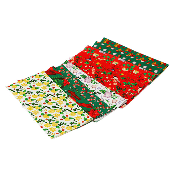 10 stk Julebomuldstof Forskellige Mønstre Multifarvet Ren Bomuld Quilteststof til Jule-DIY Håndværk Syning 50x50cm / 19.7x19.7in