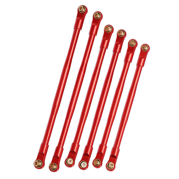 6 kpl RC-auton metalliset vetovarret, kulutusta kestävät metalliset jousitusvarret Axial RBX10 1/10 RC-kローラutolle, punainen