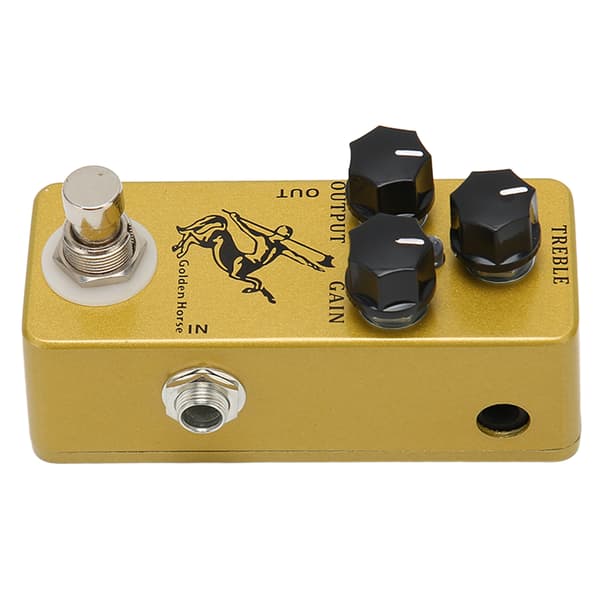 Overdrive Gitarr Effekt Pedal Aluminiumlegering Golden Horse Overdrive Effekt Pedal med True Bypass för Elgitarr