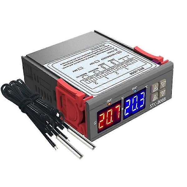 Digital Termostat Temperaturregulator STC-3008 Termometer Sensor Hygrometer 12V 24V 220V