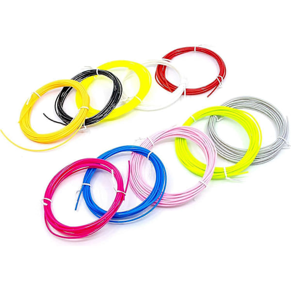 3D Printer Pen PLA Plast Filament Refill Pakke (10 Assorterede Farver, 10 Fod Hver)