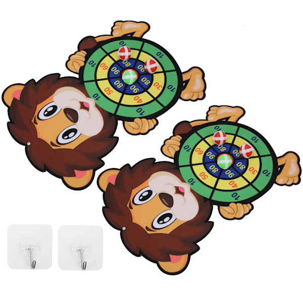 2 Set Darttavla Spel Säker Klassisk Darttavla Set Inomhus Party Dart Spel Present för Pojkar Flickor Djurstil