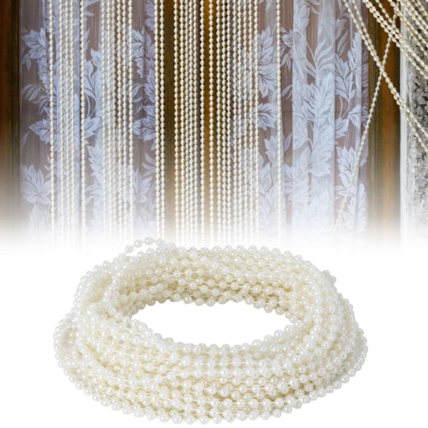 10 m lang perlestreng ABS-imitasjon perle-dekorativ streng for pynt Hjem DIY ToolBeige