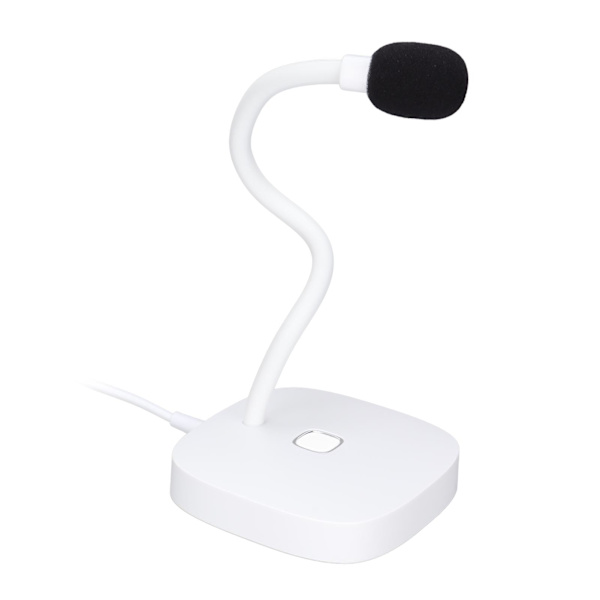 USB-mikrofon enkel stil omnidirektionel 360° justerbart computerudstyr til Win XP til Win 7 til OS X Hvid