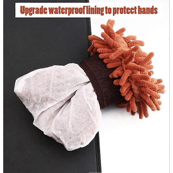 4 stk. Bilvaskehandske, dobbeltsidet mikrofiber bilvaskehandske superabsorberende mikrofiberhandsker mikrofiberklud til bilrengøring husholdningsrengøring Ran