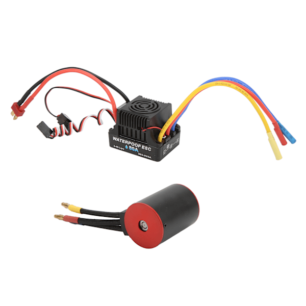 RC vedenpitävä harjaton moottori ESC Combo 3650 3900KV moottori 80A ESC 4mm banaaniliittimellä 1/8 1/10 RC autoon