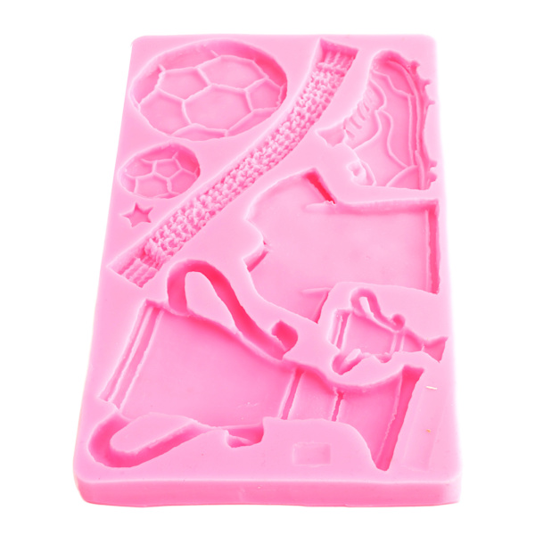 Fodboldtrofæ Silikone Fondantforme Tøj Sko Kage Chokoladeform DIY Bageform Pink