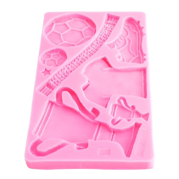 Fotballtrofé Silikon Fondantformer Klær Sko Kake Sjokoladeform DIY Bakeform Rosa