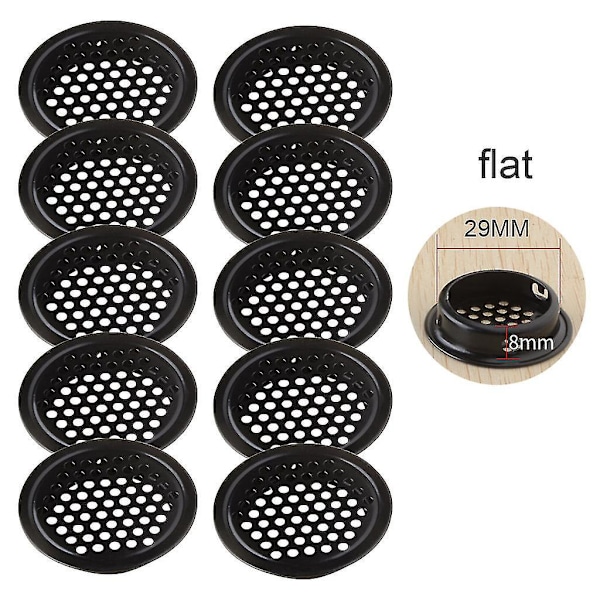 10 st 19-53mm Svarta Cirkulära Takfotsventiler Rostfritt Stål Lamellventiler-B7 Platt 29mm