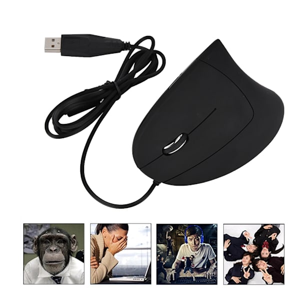 USB kablet venstrehånds vertikal mus Ergonomisk spillmus Håndledd Sunn mus