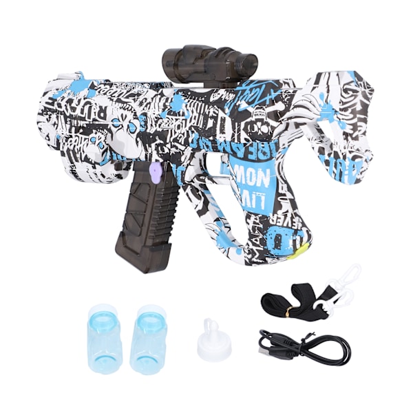 Summer Outdoor Bubble Machine Toy Skull Pattern Children Kids Bubble Maker Toy GiftBlue