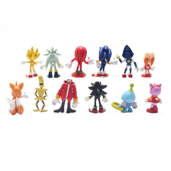 12 st spel actionfigurer set tecknad spelmodell staty leksaker bil instrumentbräda prydnader tårtdekorationer heminredningspresenter