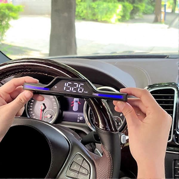 Bil HUD Digitalt Speedometer Overhastighedsalarm Køretøjsdisplay Bilinteriør Black